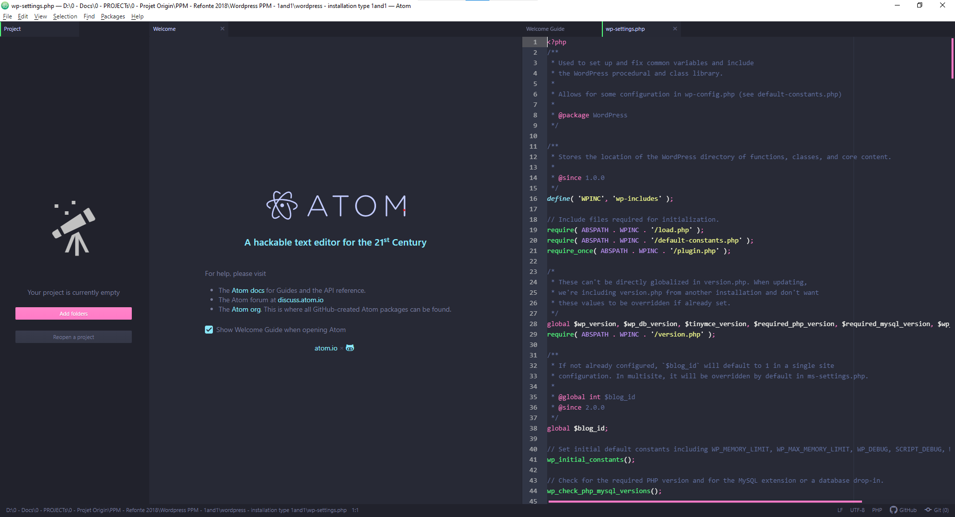 éditeur de code IDE, atom