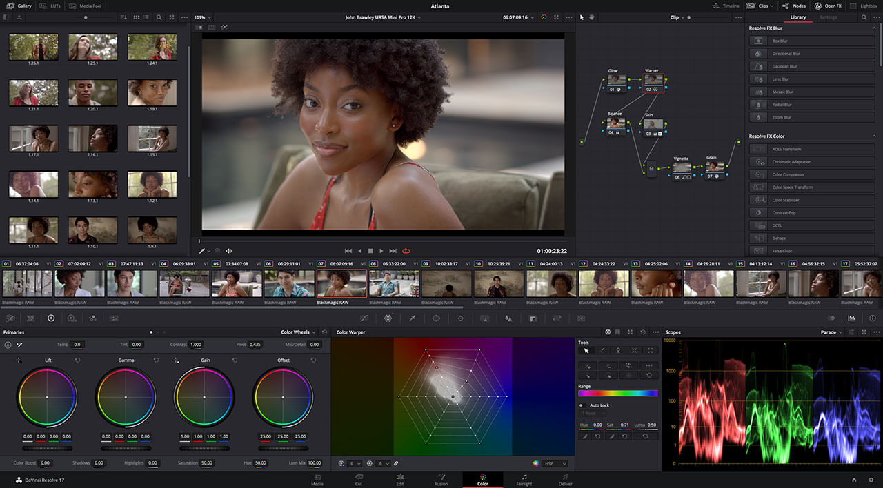 Davinci Resolve étalonnage