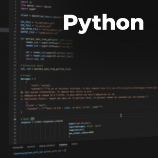 Python, cas d'usages avec l'IA