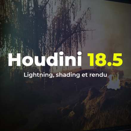 Houdini 18.5 - Lightning, shading et rendu (image de couverture format carré)