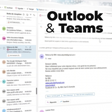 Copilot vous accompagne sur Outlook & Teams : gérez vos emails et vos réunions avec l'IA et allégez votre charge mentale ! (image de couverture format carré)
