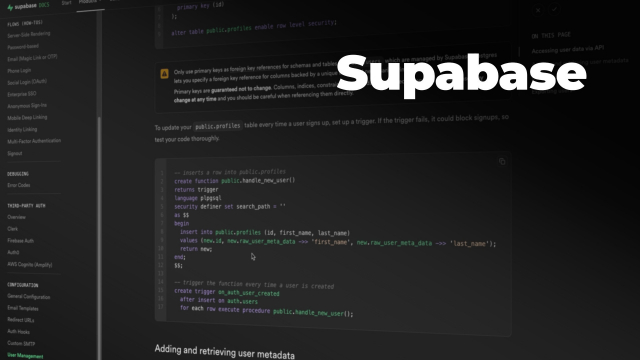 Utiliser Supabase en tant que backend pour son projet no-code